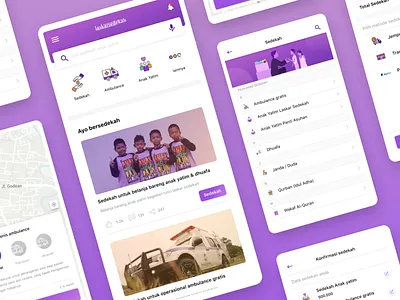 Laskar Sedekah an Charity App charity clean flat mobile mobile app ui ux