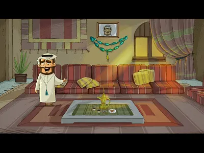 Secret Society character digital 2d drawing dribbble emirates golden home house illustration light man man cartoon simple style style frame style frames uae