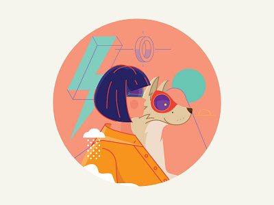 Zoom animal circle cloud design dog energy heart icon illustration lover vector vr woman zoom