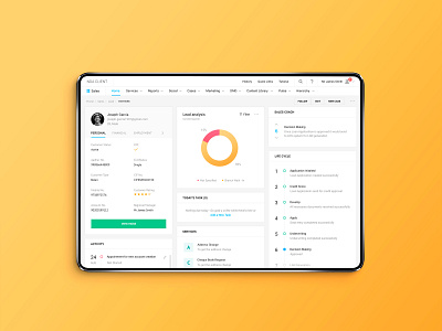 CRM Dashboard app clean colors crm portal dashboard flat gradient interface lead minimal sales ui ux website widget