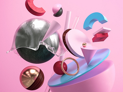 shapes. 3d 3d art 3dart abstract cgi circles colorful cones digitalart geometry gold illustration lines minimal reflection render shapes sphere texture triangles