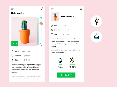 Plant shop App ecommerce app icon illustration mobile app plant product products ui ui ux design ux vector