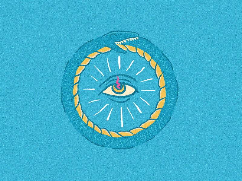 Ouroboros animation cute icon illustration symbol ui