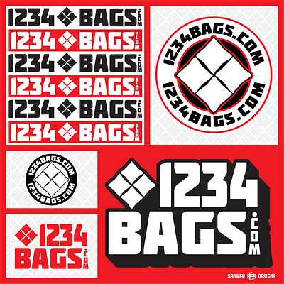 1234Bags.com Logo for Cornhole Company 1234bags badge logo bags corn hole cornhole cornhole logo diamond illustrator logo sanker vector vector art vector design