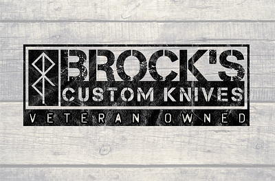 Brock's Custom Knives Logo Design brock distressed grunge logo illustrator knife logo knives logo logo design sanker vet vet owned veteran veteran owned