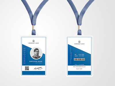 ID Card Template badge brand branding business card design employee feminine freebies id identity minimal office stationary stationery template