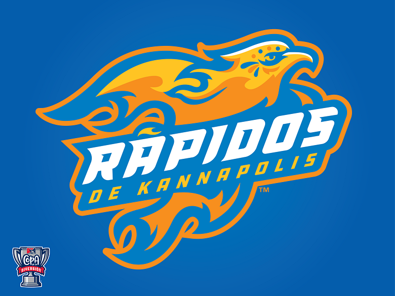 Rápidos de Kannapolis - Full (MiLB) baseball copa flames logo milb pattern phoenix rise up sports