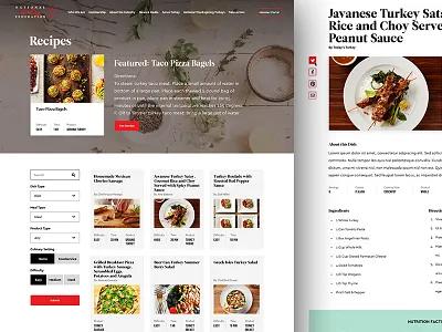 Turkey Recipes cards food recipe recipes ui ux web