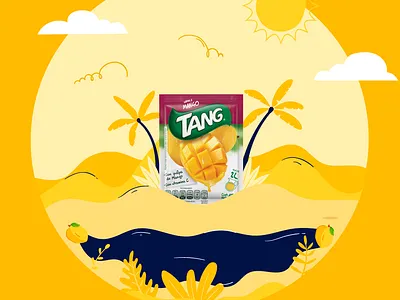 Oasis Mango Tang design illustration illustrator mango nature oasis vector yellow