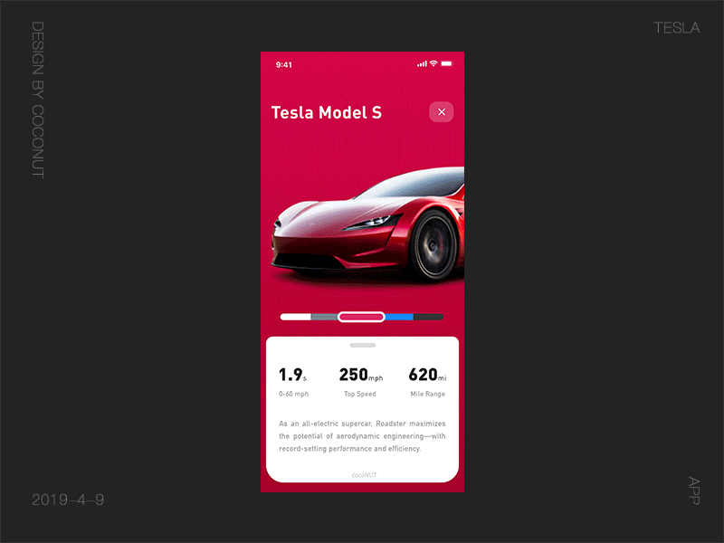 Tesla Model S APP - Animation-cocoNUT animation animation 2d ui ux 图像 应用 设计