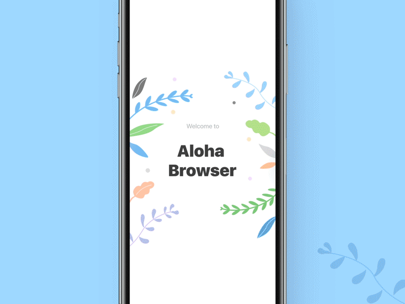 Aloha Onboarding animation app blue browser design download flowers free illustration interface intro logo mobile onboarding onboarding flow onboarding illustration onboarding screen ui ux white