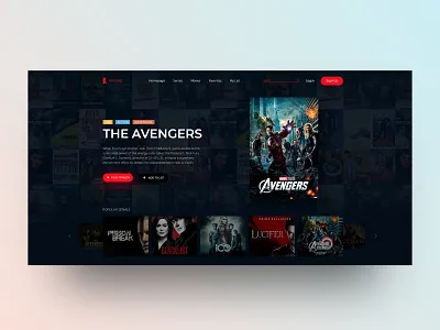 MOVIE REVIEW PLATFORM - 2019 design film flat illustration imdb logo minimal modern movie movie app movie booking netflix simple ui ux web webdesign website website banner website concept