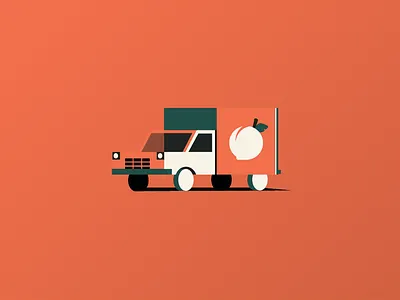 Truckin' to Creative South branding conference creative south design drive geometric georgia icon illustration orange peach truck travel truck vector