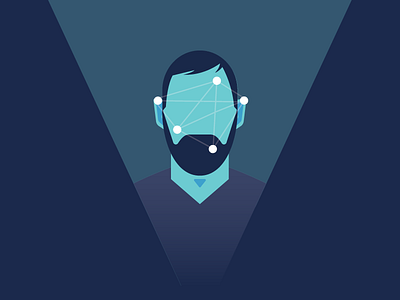 Face recognition aim artificial artificial intelligence biometrical dark ears face face id face recognition human human body identification identity illustration man night office person recognition sketch