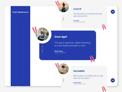 Daily Ui Challenge #039 - Testimonials app challenge daily dailyui day39 design testimonials ui