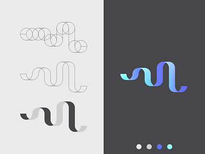 Ribbon Designs 2 blue branding color color scheme dark design flat green icon logo purple ribbon simple vector