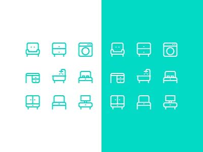 Home Icons clean clean creative debuts debutshot electronic furniture home icon iconography icons icons design iconset