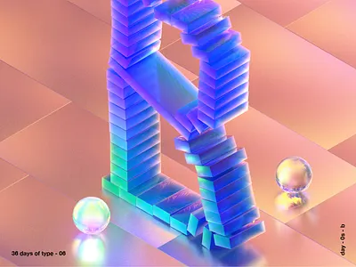 36 days of type b 3d c4d cinema 4d design illustration iridescent texture