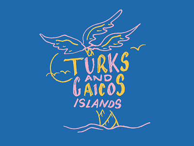 Turks and Caicos Islands bahamas beach breeze coast cruise hand lettering island palm palm leaf palm tree sand summer travel trip tropical tropics vacation