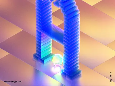 36 days of type a 3d c4d cinema 4d design illustration iridescent texture