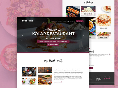 Restaurant Ui Design branding clean elegant flat food landing page home page design landing page concept landing page design restaurant restaurant app restaurant branding typography ui user experience design user interface user interface design ux webpage webpage design wireframe