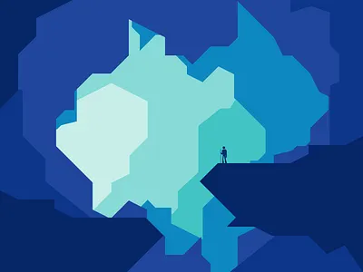 Infinity cartoon cave color design flat green hike illustration jagged rock simple space vector