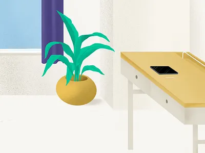 Minimal Workspace clean digital design illustration ipad minimal plant workspace