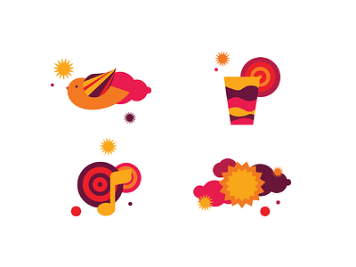 Set of icons for Vip Net intranet art branding color design drinks flat fun icon illustration intranet music portal summer sun team building travel ui vector web website