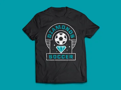 Diamonds Soccer T-shirt diamond logo mockup screenprint soccer soccer ball tshirt typography