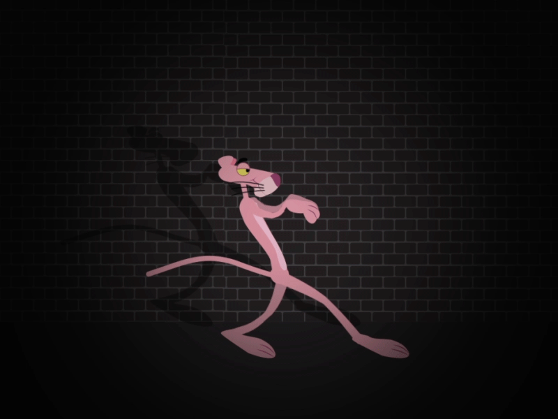 Pink Panther animation character gif illustration pink panther spy walkcycle