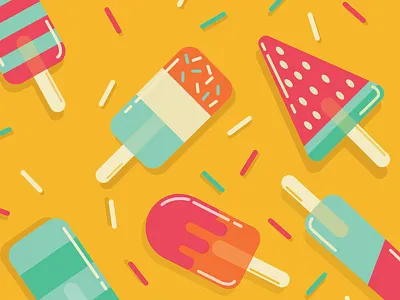 Retro Popsicles feminine food illustration orange pink popsicles retro spring sprinkles stripes summer summer food summer time tasty treat treats vector vibe vintage watermellon
