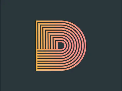 D - 36 days of type character colourful custom font gradient illustration lettering lines orange shading type typography vector