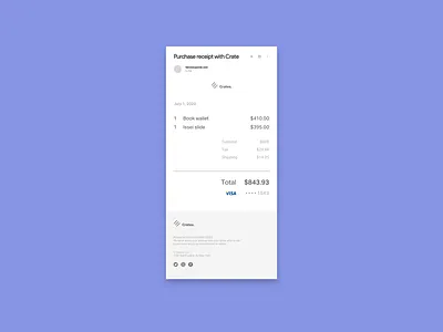 Day 17 - Email Receipt dailyui dailyui017 receipt
