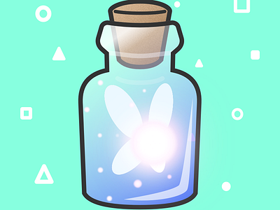 (30/100) Fairy Bottle 100 day challenge blue bottle cute design fairy flat green illustration legend legend of zelda link minimal nintendo pink potion vector videogame videogames