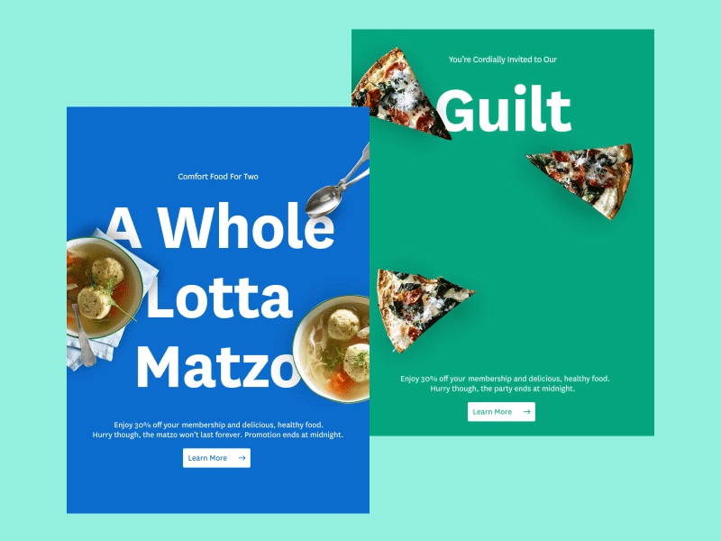 Enjoy Your Food Email Campaign animation announcement branding design ecommerce email flat design food funky icons interaction minimal mockup typography ui ux vector