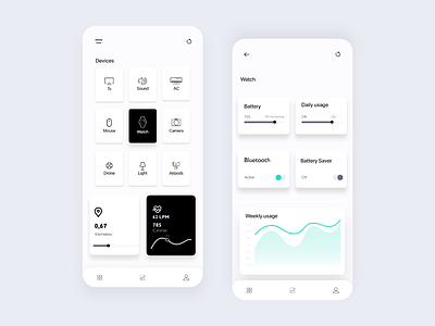 Smart Device Control UI app app design clean color dead words design devices smart app ui uiux ux