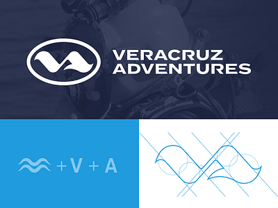 Ocean logo brand branding veracruz designer logo diver diving logo formula creativa logo logo designer logodesign logos logos veracruz marine monogram ocean scuba diver sea logo water logo wave logo waveform waves
