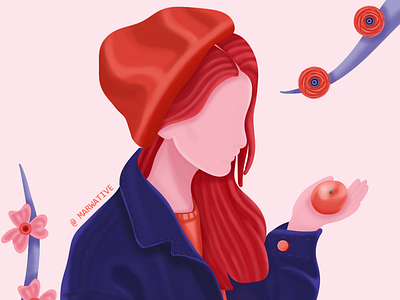 Orange Girl beautiful charachter design colourful dribbble fashion flowers girl girl illustration inspiraldesign inspiration inspirational instagram jeans love marwative orange sketchbook sketchbookpro style ui ux