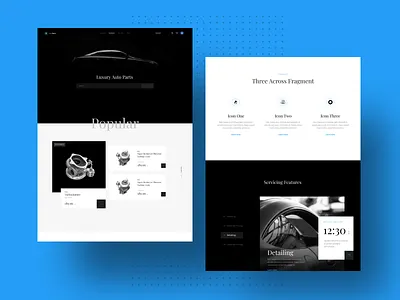 WIP B2B Auto Parts CMS Theme 2 b2b black blue brand branding clean design interface modern modular simple typography ui ux web web design white
