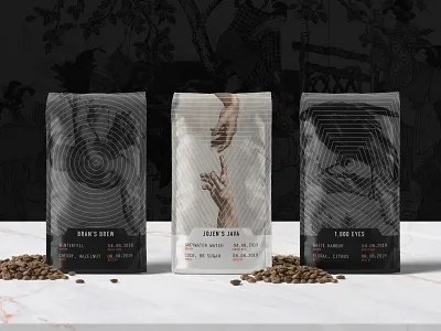 THE THREE-EYED RAVEN as a coffees shop branding design graphic design