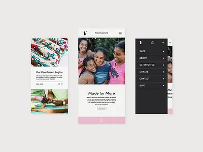 New Hope Girls Mobile Mockups brand design branding illustrator layout typography ui ux design ux ux ui