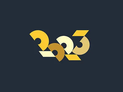 2023 2 2023 3 brand identity branding graphic design lettering logo logo design new year numerals type typography vector