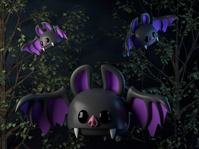 Vampiros 3d art arte 3d c4d charachter design color design diseño ilustración kawaii render
