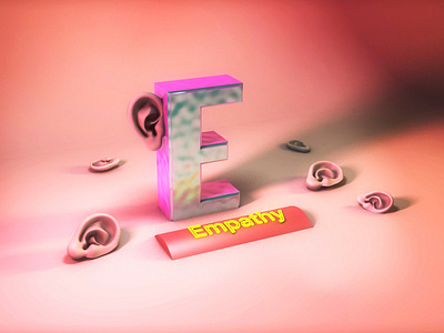 E - 36daysoftype 36days e 3d ear empathy letter ui ux