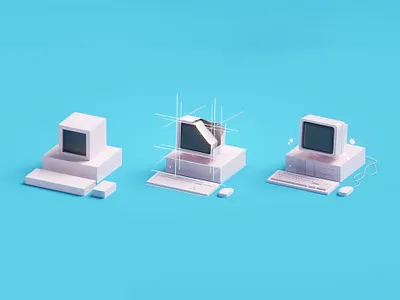 Design Progression b3d blender computer design illustration low poly vintage