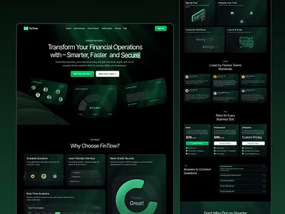 Financial Management SaaS landing page design financial landing page management platform saas ui web website