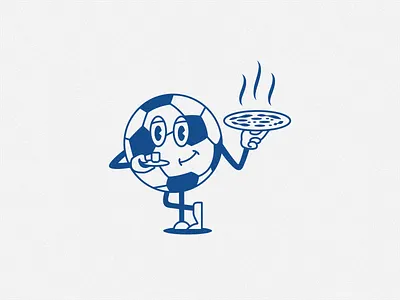 Pizza Cafe Logo Mascot branding coffee illustration logo pizza soccer vector