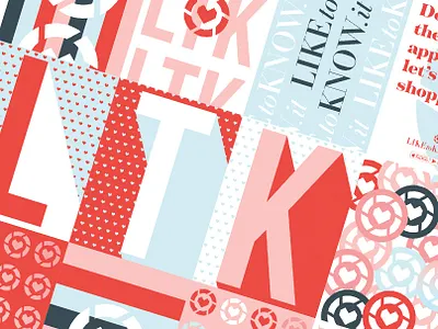 Let's Go Shopping bright fashion mural pattern wheat paste