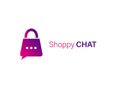 Shoppy Chat shop logo illustrator chat
