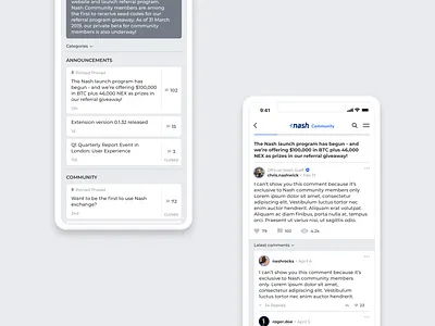 Nash Community Native Mobile Application blockchain community crypto design dex interaction design mobile mobile design mockup nash nash exchange neonexchange nex product design ui ui design user experience user experience design ux design visual design